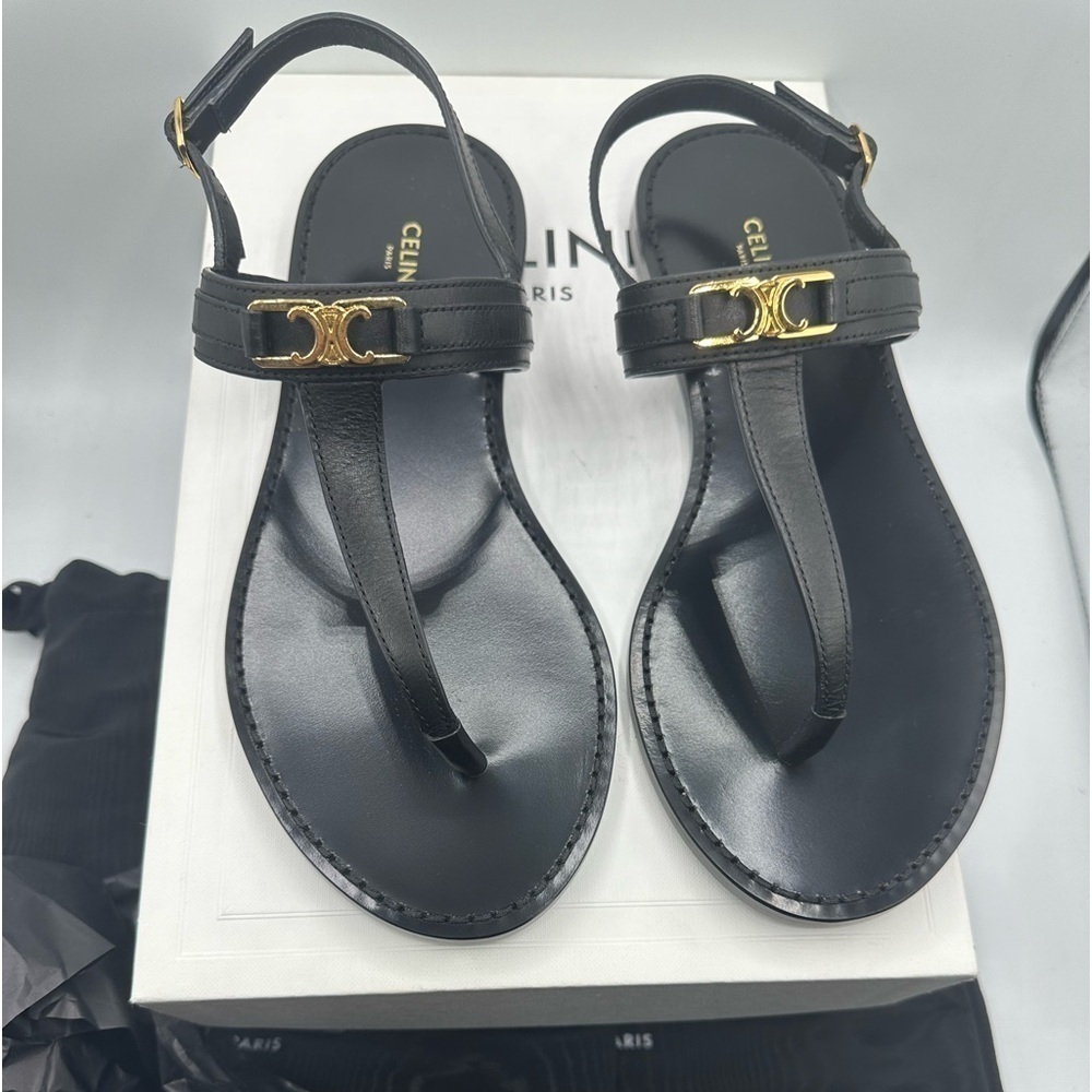 Celine triomphe sandals black - Picture 1 of 7